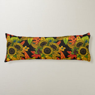 Coussins Longs Bouquet d'automne noir