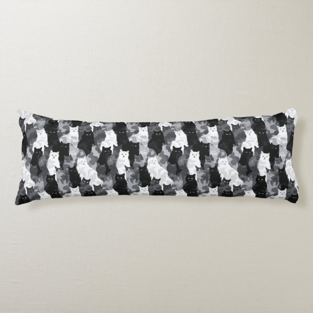 Coussins Longs Bouquet de camouflage de chat Décoration de chambr (Devant)