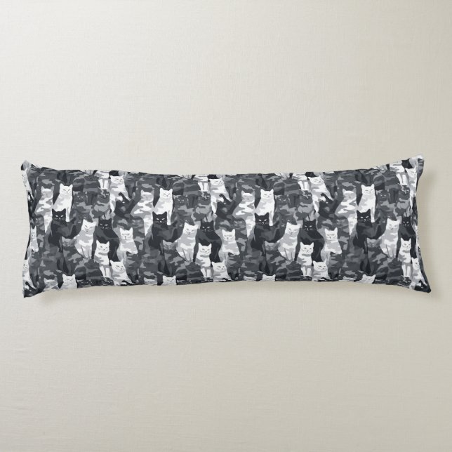 Coussins Longs Bouquet de camouflage de chat design décoratif vic (Dos)