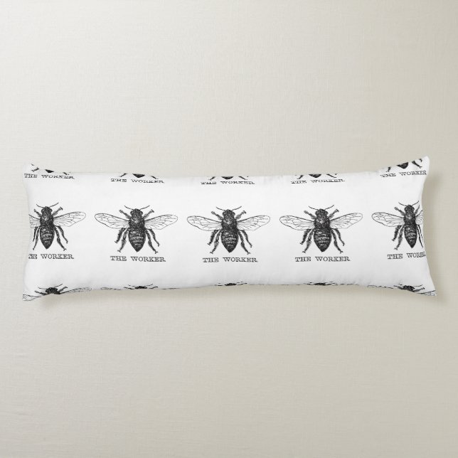 Coussins Longs Bourdon noir ouvrier abeille à miel (Dos)