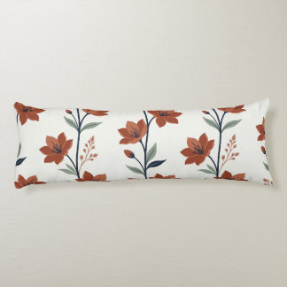 Coussins Longs Branche Botanique Moderne en Terre Cuite Crème Lon