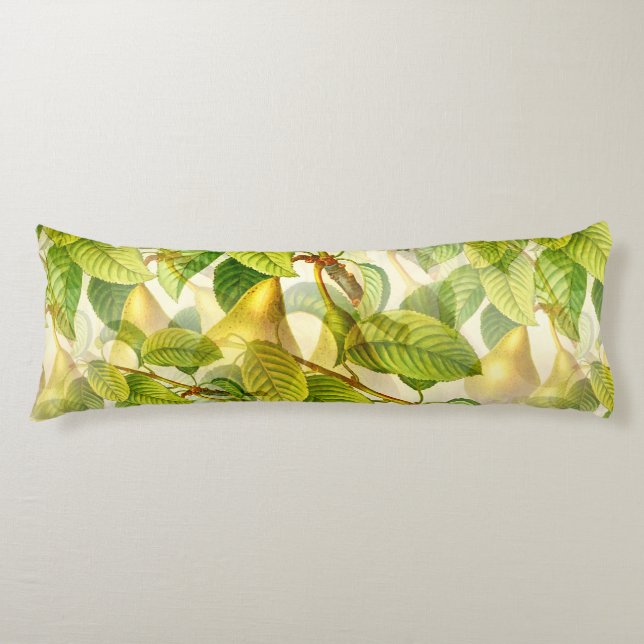Coussins Longs Branches de poires et Motif de poires (Devant)