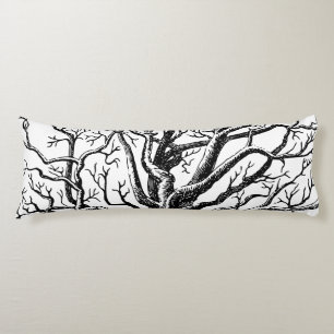 Coussins Longs Branches rustiques Abstraites en noir et blanc