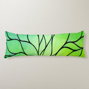 Coussins Longs Bright Green Hues Creative Leave Motif
