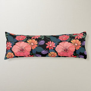 Coussins Longs Broche et fleurs violettes Impression corps Oreill