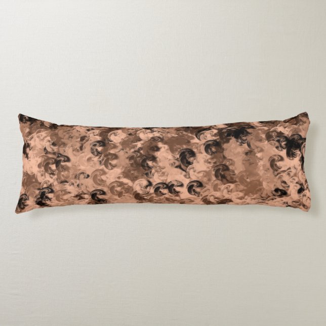 Coussins Longs Brown avec design Motif Abstrait noir (Devant)
