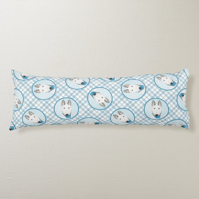 Coussins Longs Bull Terrier Peinture Blanc Anglais mignon Chien A (Devant)