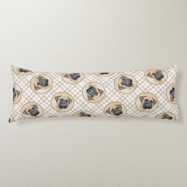 Coussins Longs Bullmastiff Peinture Fawn Red Sable mignon Chien A (Devant)