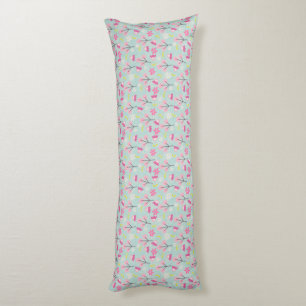 Coussins Longs Bunnies et fleurs roses