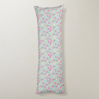 Coussins Longs Bunnies et fleurs roses