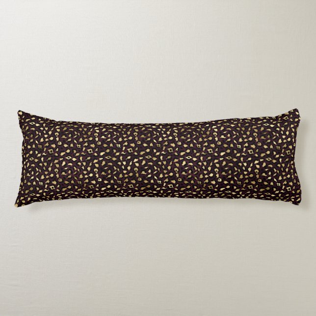 Coussins Longs Burgundy et Gold Leopard Series Design 8 (Devant)
