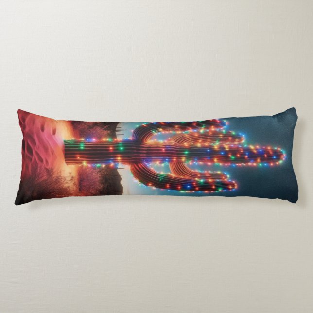 Coussins Longs Cactus du désert du sud-ouest de Noël (Devant)