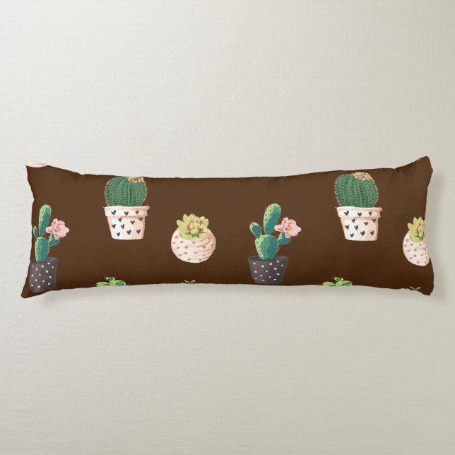 Coussins Longs Cactus Succulents à Dessrt Vert dans les pots (Devant)