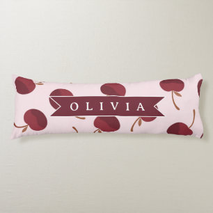 Coussins Longs Cadeau Personnalisé avec Motif Cerise Esthétique
