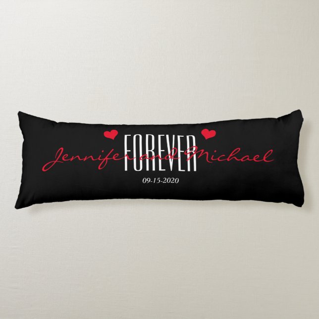 Coussins Longs Cadeaux de mariage monogramme personnel (Devant)