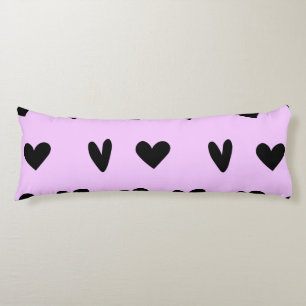 Coussins Longs Cadeaux de Saint-Valentin Jolis Motifs Cœurs Noirs