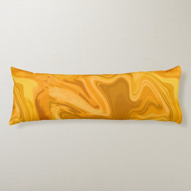 Coussins Longs Cadeaux Effet Marbre Jaune Pour La Décoration D'ar (Devant)