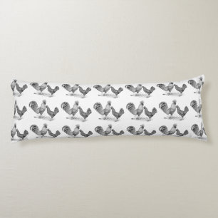 Coussins Longs California Grey Rooster and Hen