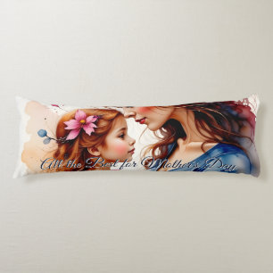 Coussins Longs Câlin de la fête des mères dans le style floral aq