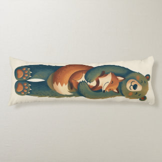 Coussins Longs Câlins de renard et d'ours