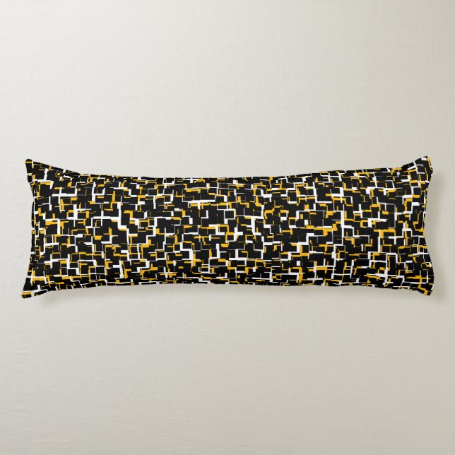 Coussins Longs Camion numérique noir blanc Motif jaune (Devant)