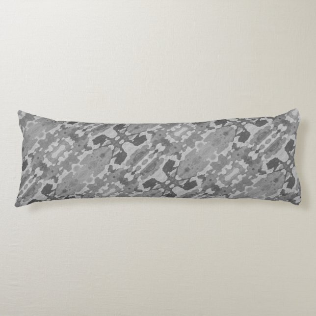 Coussins Longs Camo Abstrait Tons Gris Oreiller Corps (Devant)