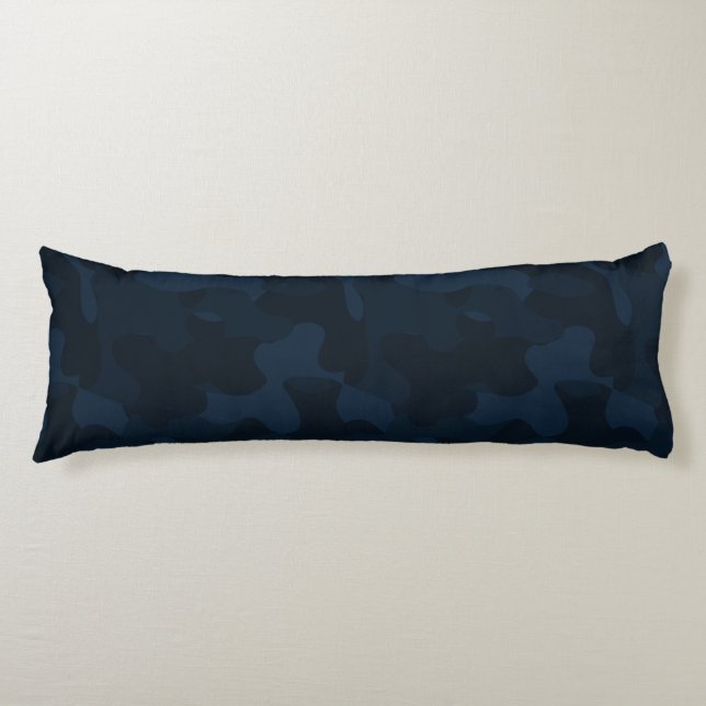 Coussins Longs Camo Bleu Foncé Abstrait (Devant)