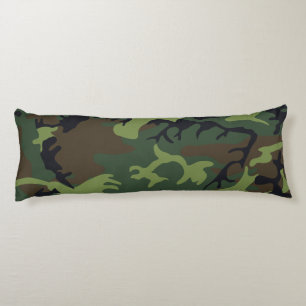 Coussins Longs Camo Militaire Forêt Verte