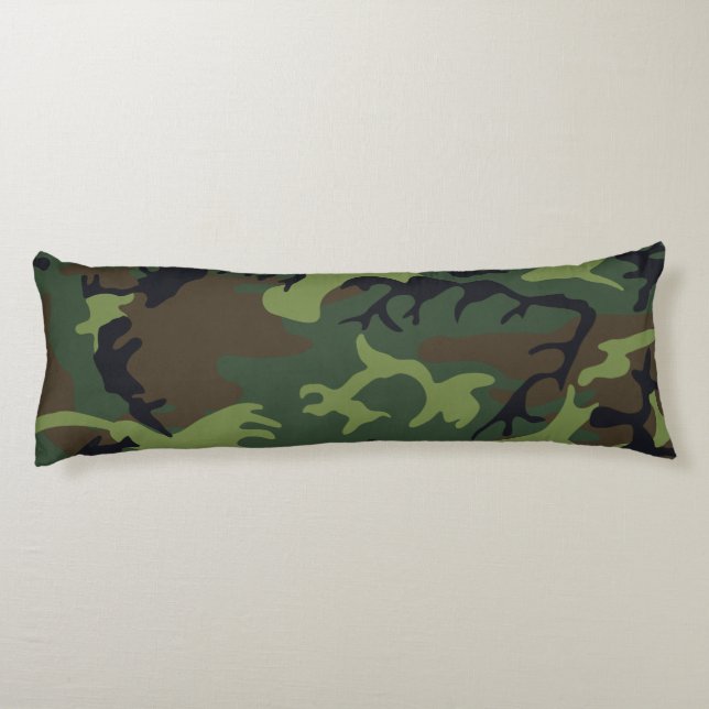 Coussins Longs Camo Militaire Forêt Verte (Dos)