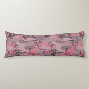Coussins Longs Camouflage abstrait rose et mauve texturé