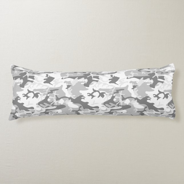 Coussins Longs Camouflage neige gris d'hiver, Militaire, Armée (Devant)