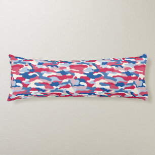 Coussins Longs Camouflage rouge blanc et bleu