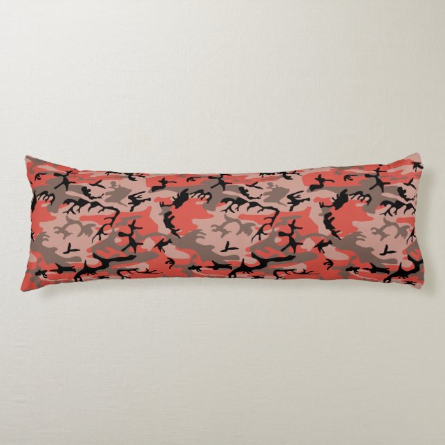 Coussins Longs Camouflage rouge et Brown, Armée (Devant)