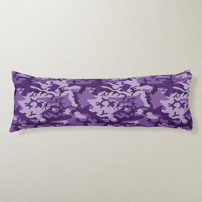 Coussins Longs Camouflage Violet, Militaire, Armée (Devant)
