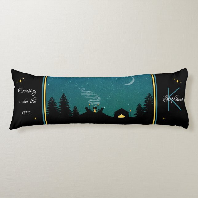 Coussins Longs Camping Sous les étoiles Monogramme (Devant)