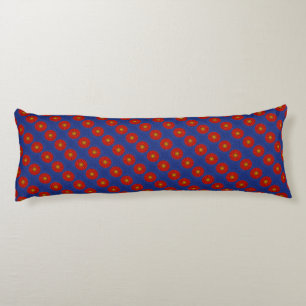 Coussins Longs Canard bleu avec kaléidoscope rouge
