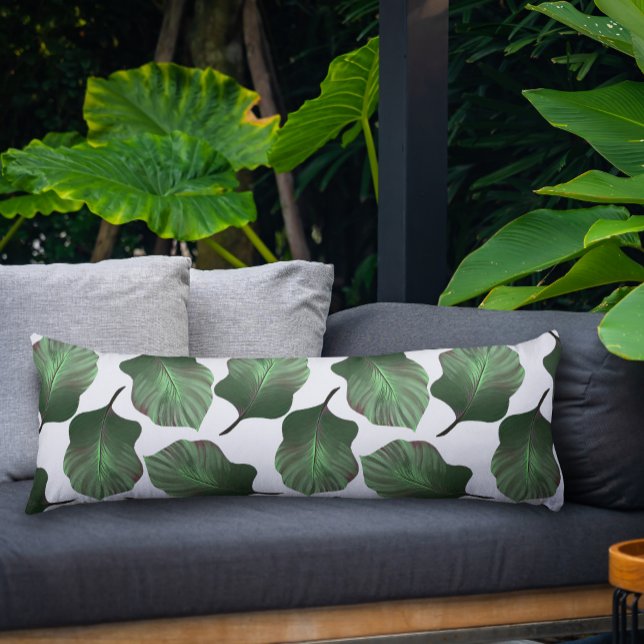 Coussins Longs Canna Tropicanna Feuilles tropicaux, Vert (Green Canna Tropicanna Pattern Body Pillow)