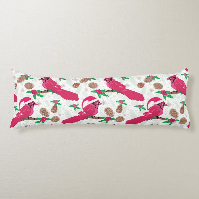 Coussins Longs Cardinal rouge oiseau santa (Devant)