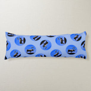 Coussins Longs Caribou en Hiver - Art Original de la Faune