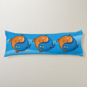 Coussins Longs Caricature de poisson Yin Yang