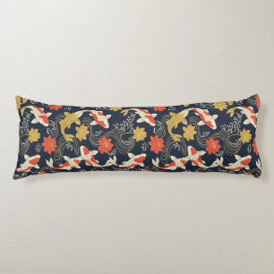 Coussins Longs Carpe Koï Élégante et Motif de Lotus