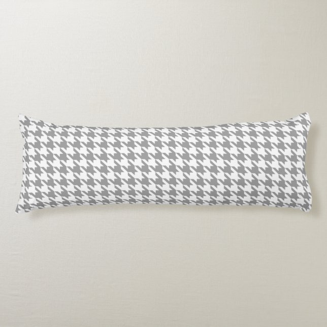 Coussins Longs Carreaux pied-de-poule gris cendré blanc (Devant)