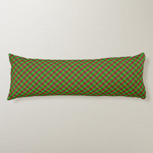 Coussins Longs Carreaux Rouges & Verts Pailletés