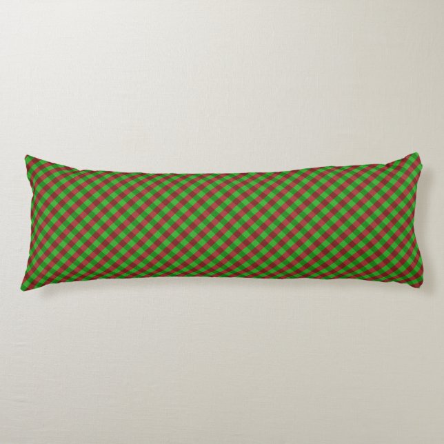 Coussins Longs Carreaux Rouges & Verts Pailletés (Devant)