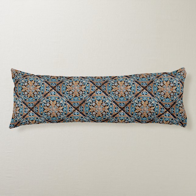 Coussins Longs Carrelage floral Motif Faux Céramique (Devant)