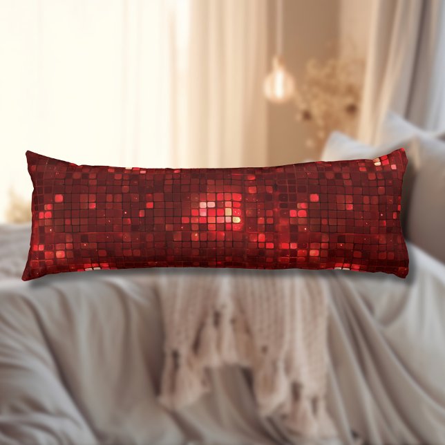 Coussins Longs Carrés de style disco rouge motif de la Saint-Vale (Créateur téléchargé)