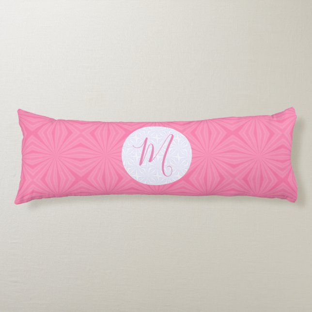Coussins Longs Carrés ondulés rose clair Personnaliser Initiale  (Devant)