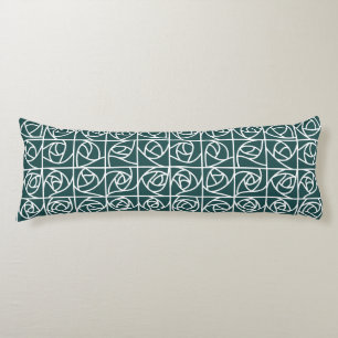 Coussins Longs Carrés Roses Art déco Stylisé vert floral