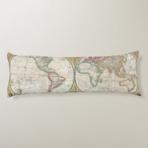 Coussins Longs Carte de voyage du monde Antique Vintage