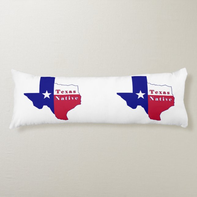 Coussins Longs Carte des drapeaux autochtones du Texas (Devant)